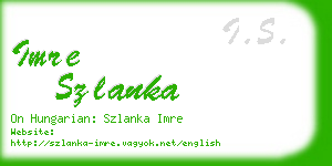 imre szlanka business card